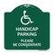 Signmission Handicap Parking Please Considerate W/ HandicapHeavy-Gauge Aluminum Sign, 18" x 18", GW-1818-23921 A-DES-GW-1818-23921 - alternate 1